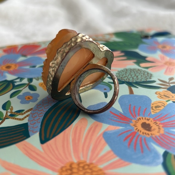 🆑 [4/$20] Huge Faux Orange Stone Rock Large Ring - Picture 3 of 6